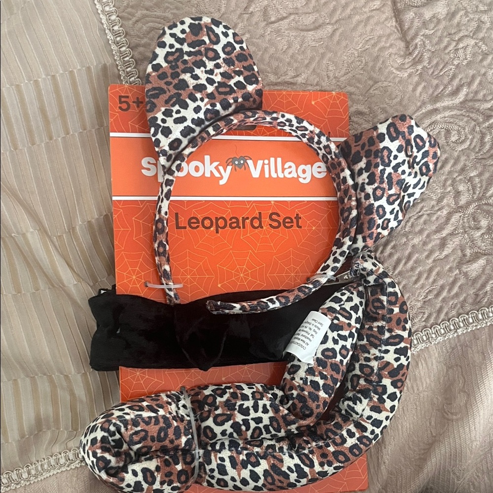 Leopard Print Headband and Tail Set